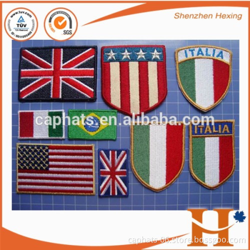 High Quality Custom 3D embroidery patch brand patch embroidered Americal flag patch style cap